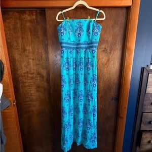 Vineyard Vines blue/turquoiseStrapless Dress